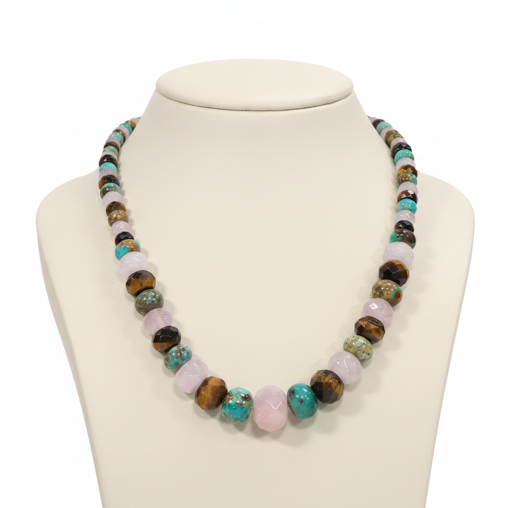 Jay King Sterling Silver MultiColor MultiGemstone Bead Necklace