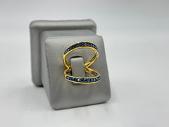 Colleen Lopez Sterling Silver 0.5ctw Blue Diamond Negative Space Ring, Size 6