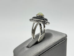Rarities Sterling Silver Evil Eye Onyx, Opal & Spinel Ring, Size 5