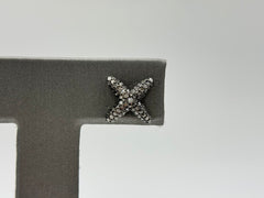Rarities Sterling Silver Diamond "x" Stud Earrings.