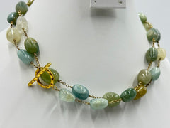 Rarities Sterling Silver Goldclad Beryl Beaded Necklace, 40"