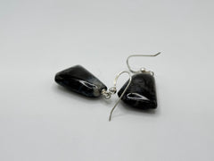 Jay King Sterling Silver Black/White Agate Drop Earrings, 1-1/2"