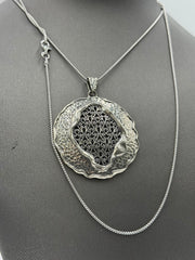 LiPaz Sterling Silver Floral Filigree Textured Pendant Necklace, 36"