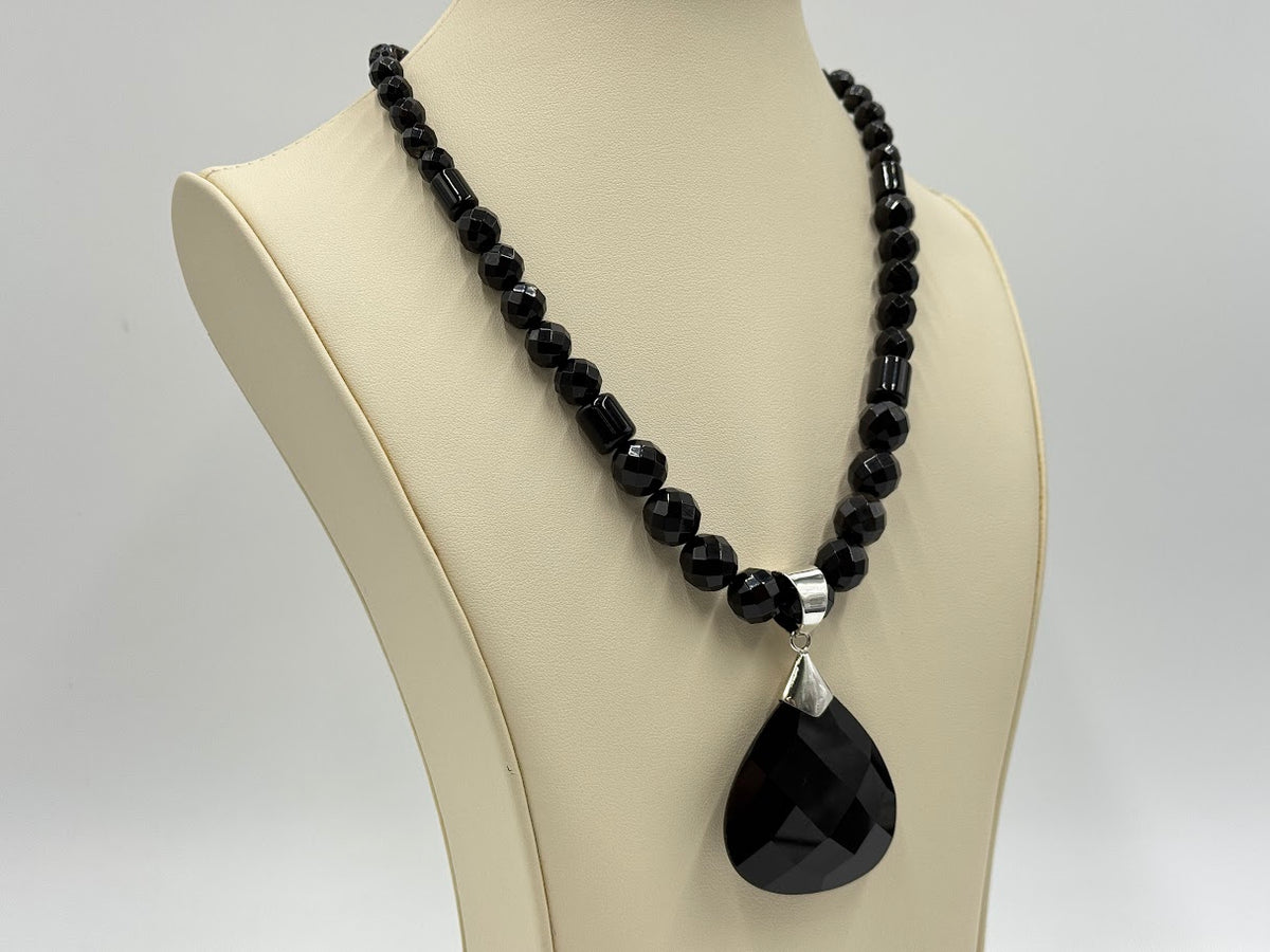 Jay King Sterling Silver Black Chalcedony Beaded Pendant Necklace, 18"