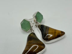 Jay King Sterling Silver Jasper & Chrysoprase Drop Earrings, 1-1/4"