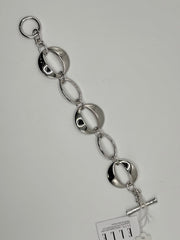 Elle Sterling Silver Open-work Station Bracelet, 8"; 6-3/4"Fit