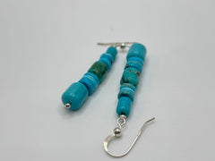 Jay King Sterling Silver Cloudy Mountain Turquoise Drop Earrings, 2"