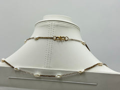Rarities Sterling Silver Goldclad Black Spinel & Pearl Necklace, 54"