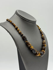 Jay King Sterling Silver Tiger's Eye Multi-shape Faceted Necklace, 18"