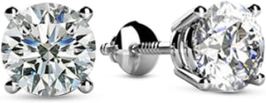1 to 8 Carat 14K White Gold IGI Certified LAB-GROWN Round Cut Diamond Earrings 4 Prong Screw Back Ultra Premium Collection (E-F Color, VS1-VS2 Clarity) By Duhaas (2.0, carats)