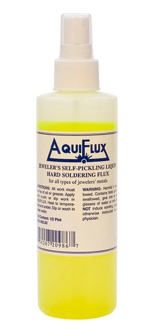 AquiFlux Self-Pickling Liquid Hard Soldering Flux 8 oz (? Pint) | For Gold, Silver, Platinum, and Other Precious Metals | Jeweler?s Soldering Solution with Spray Top Applicator | Sold by Duhaas