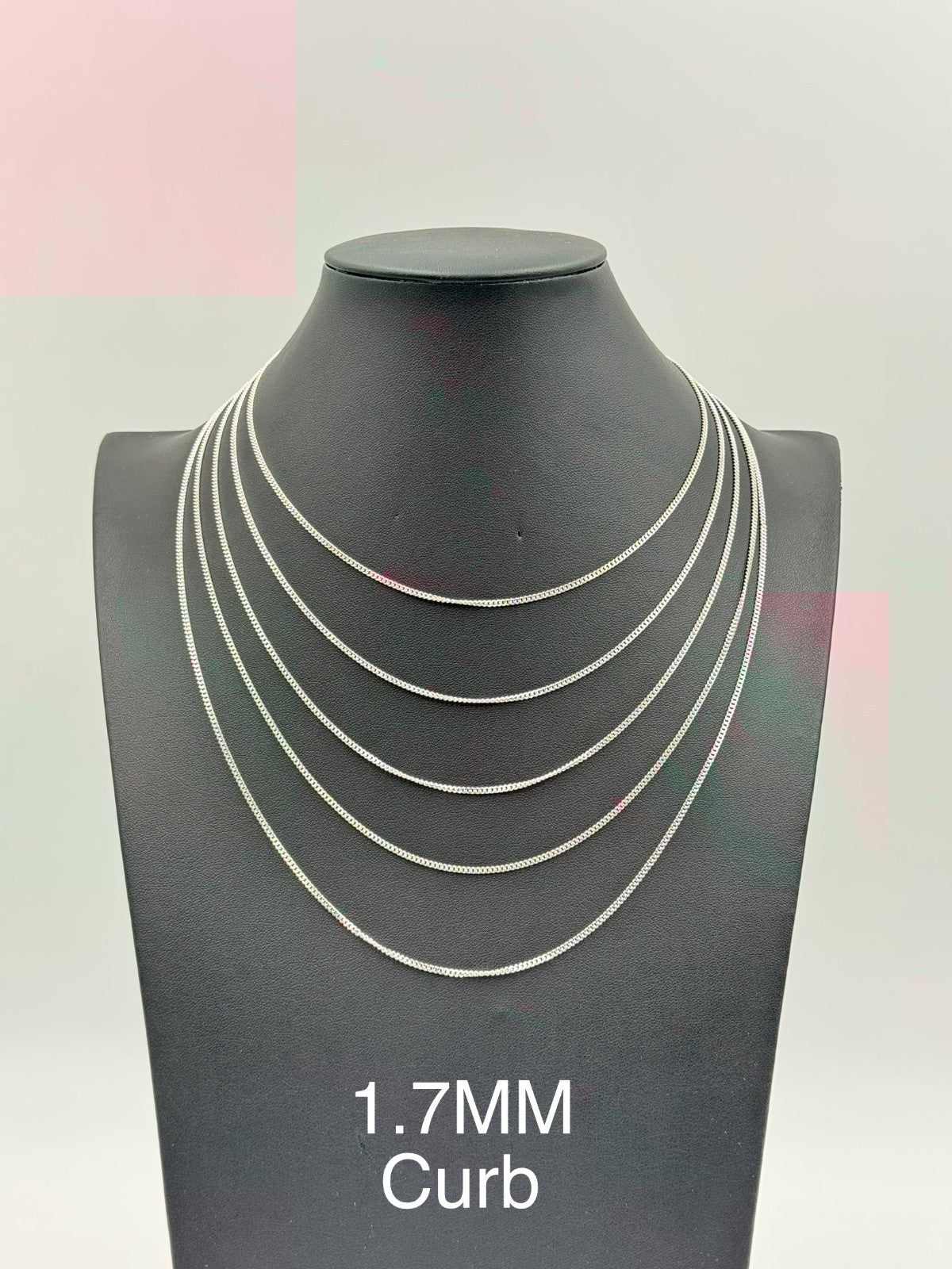 Sterling Silver, 925 Curb Chain Necklace, 20"	1.7mm