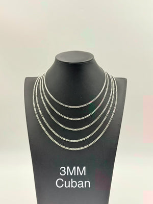 Sterling Silver, 925 Curb Chain Necklace, 22" 3mm