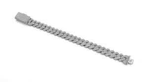 Duhaas 14mm Moissanite Cuban Link Bracelet 7" ? 925 Sterling Silver, VVS DEF Certified, Rhodium-Plated, Hypoallergenic, Gift-Ready Jewelry for Men & Women, Iced Out Luxury Chain 80g