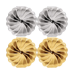 Set of Sterling Silver 925 and 14K Yellow Gold Filled Jumbo Extra Large 9.4mm Friction Butterfly Push Backs for Studs | Hypoallergenic Secure Earring Backs (2 Pairs)