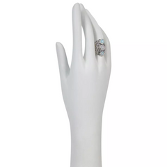 Bali RoManse Sterling Silver & 18K Ethiopian Opal 3-Stone Ring Size 11