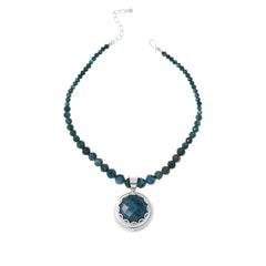Jay King Sterling Silver Teal Apatite Pendant with Beaded Necklace, 18"