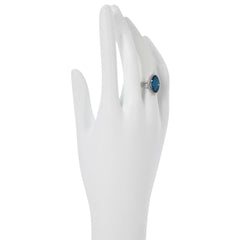 Colleen Lopez Sterling Silver Marquise London Blue Topaz & White Zircon Ring, Size 6