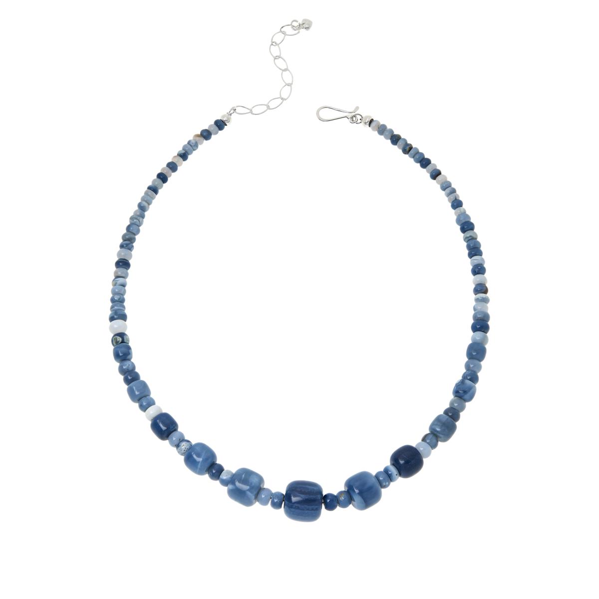 Jay King Sterling Silver Blue Opal Bead Necklace â€“ 18â€³ + 2Â¾â€³ Extender