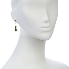 Jay King Sterling Silver Chrome Diopside Bead Drop Earrings,  1-7/16"