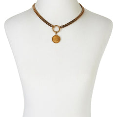 Bellezza Bronze Bold Chain Lira Necklace, 18"