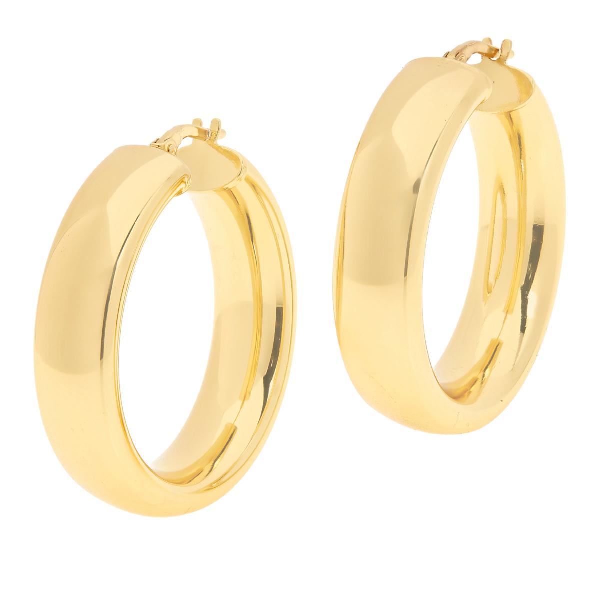 Bellezza Bronze Polished Hoop Earrings, 1-1/4"