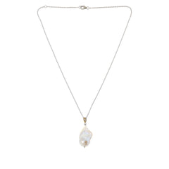Gems By Michael Sterling Silver Baroque Pearl Pendant Necklace, 18"