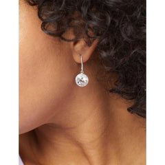 Herkimer Mines Sterling Silver "Diamond" Quartz 10mm Round Leverback Drop Earrings