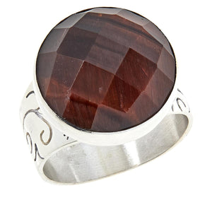 Jay King Red Tiger's Eye Sterling Silver Cocktail Ring, Size 7
