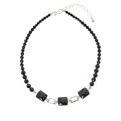 Jay King Sterling Silver Malachite & Chalcedony Reversible Necklace. 18"