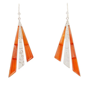 Jay King Sterling Silver Tangerine Chalcedony Earrings, 2-1/4"