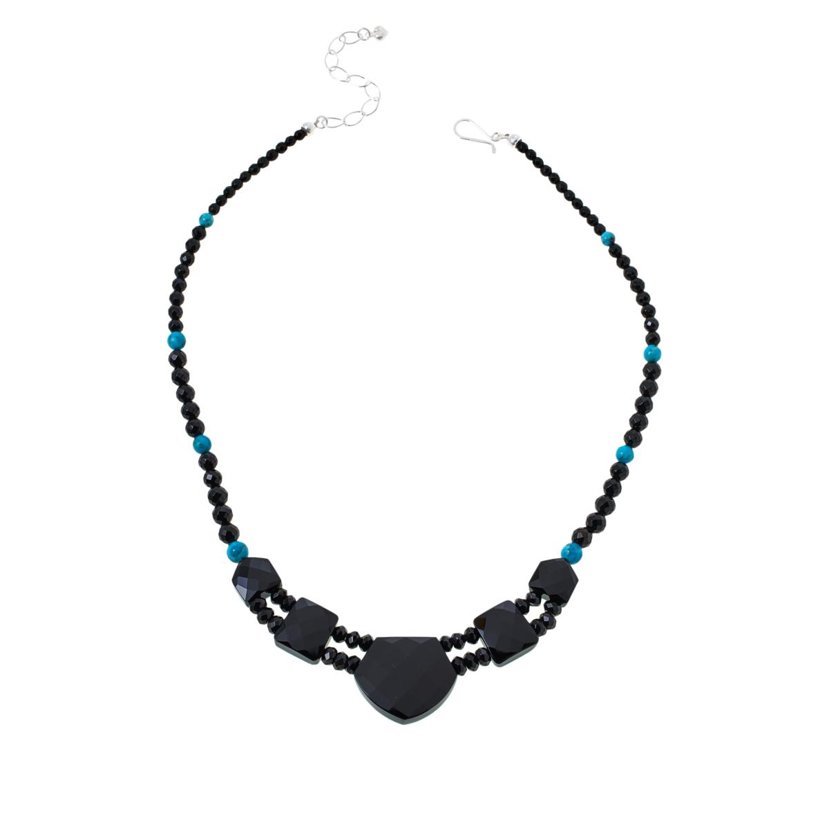 Jay King Sterling Silver Chilean Turquoise & Chalcedony Reversible Necklace,