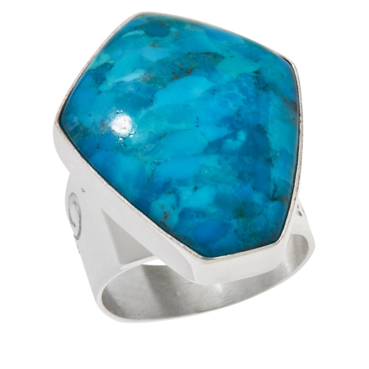 Jay King Sterling Silver Maiden Hair Turquoise Ring Size, 7