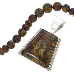 Jay King Sterling Silver Congolese Flower Pendant W/ Beaded Necklace, 18"