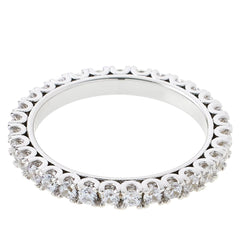Absolute Sterling Silver Clear CZ Eternity Ring, Size 12
