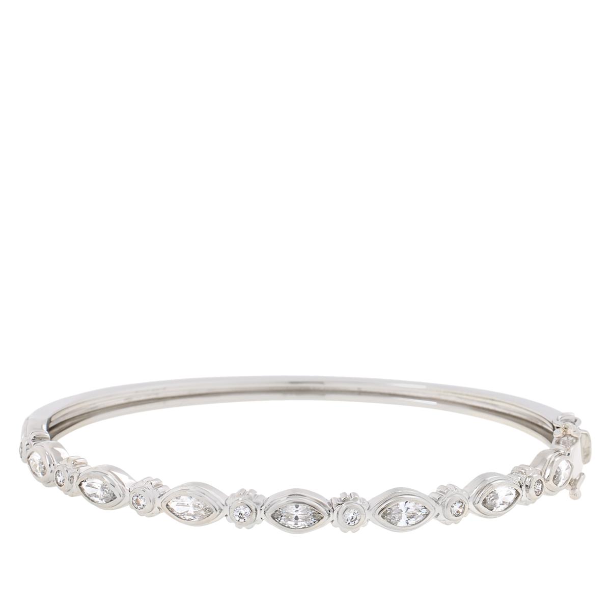 Doris Panos Sterling Silver Daphne CZ Bangle Bracelet