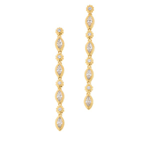 Doris Panos Sterling Silver Goldclad Daphne CZ Linear Earrings