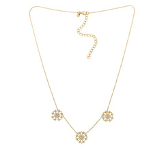 Doris Panos Sterling Silver  Goldclad Vanity Floral Cubic Zirconia Station Necklace, 18"