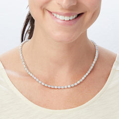 Colleen Lopez Sterling Silver Opal Tennis Necklace, 18" + 2"
