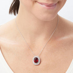 Colleen Lopez Sterling Silver Hessonite Garnet & White Zircon Pendant Necklace, 18"