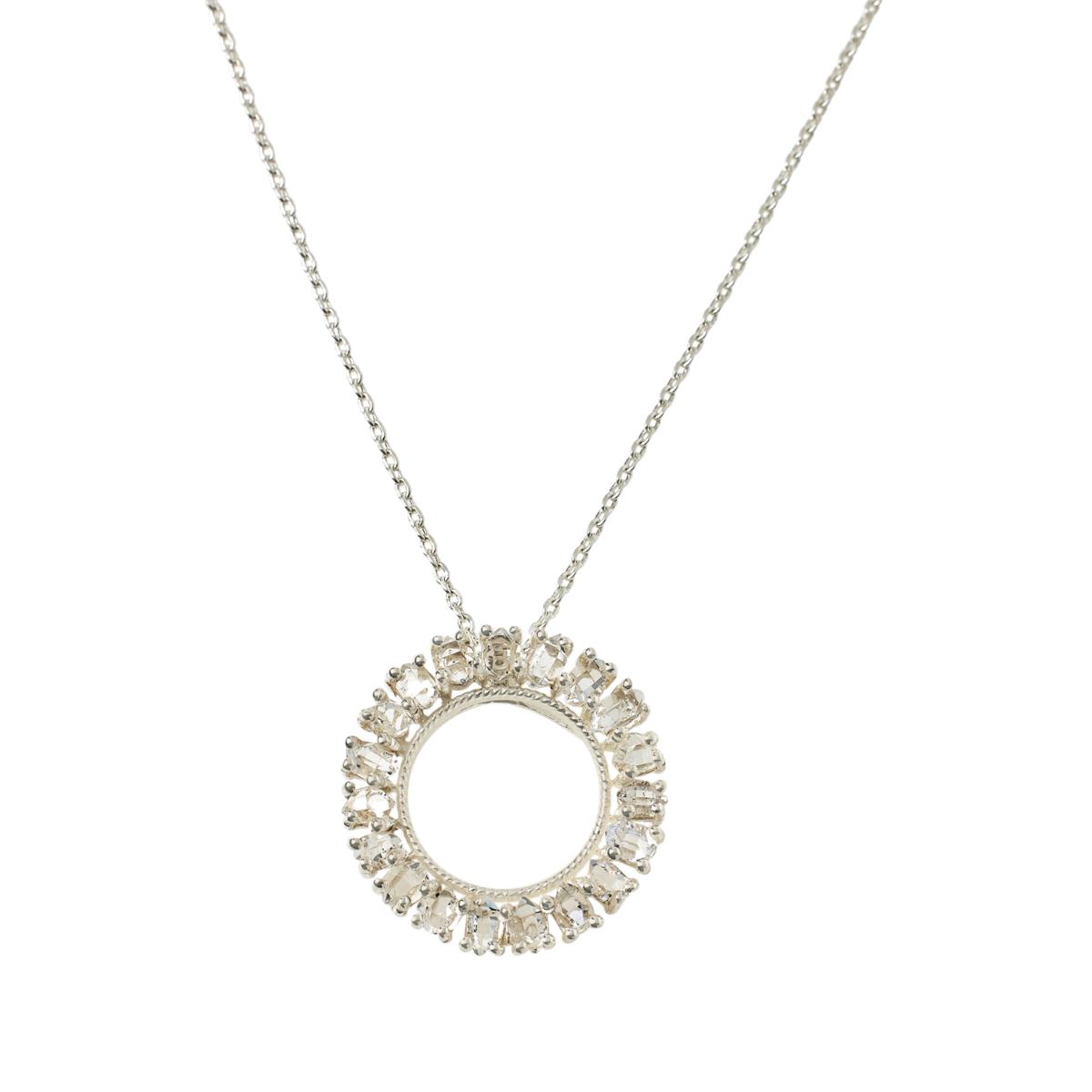 Herkimer Mines Sterling Silver BPL Natural Round-shape Necklace