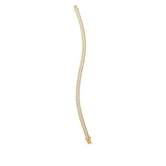 Absolute Sterling Silver Goldclad Simulated Diamond Princess Cut Line Bracelet, 8"
