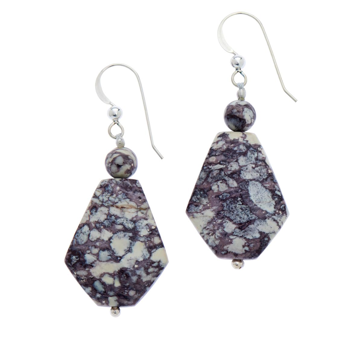 Jay King Sterling Silver Indian Blanket Jasper Drop Earrings, 1"