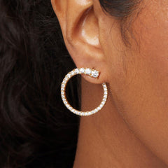 Absolute Sterling Silver Front-Facing Hoop Earrings, 1-1/8"