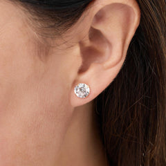 Absolute 10K Yellow Gold 100Facet Round Stud Earrings