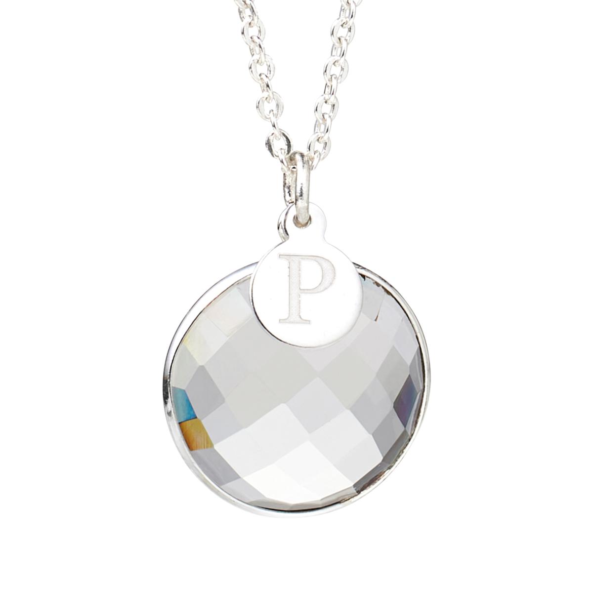 Herkimer Mines "Diamond" Quartz Initial "P" Drop Necklace, 18"