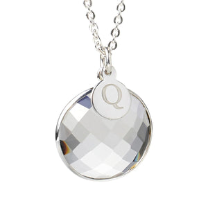 Herkimer Mines "Diamond" Quartz Initial "Q" Drop Necklace, 18"