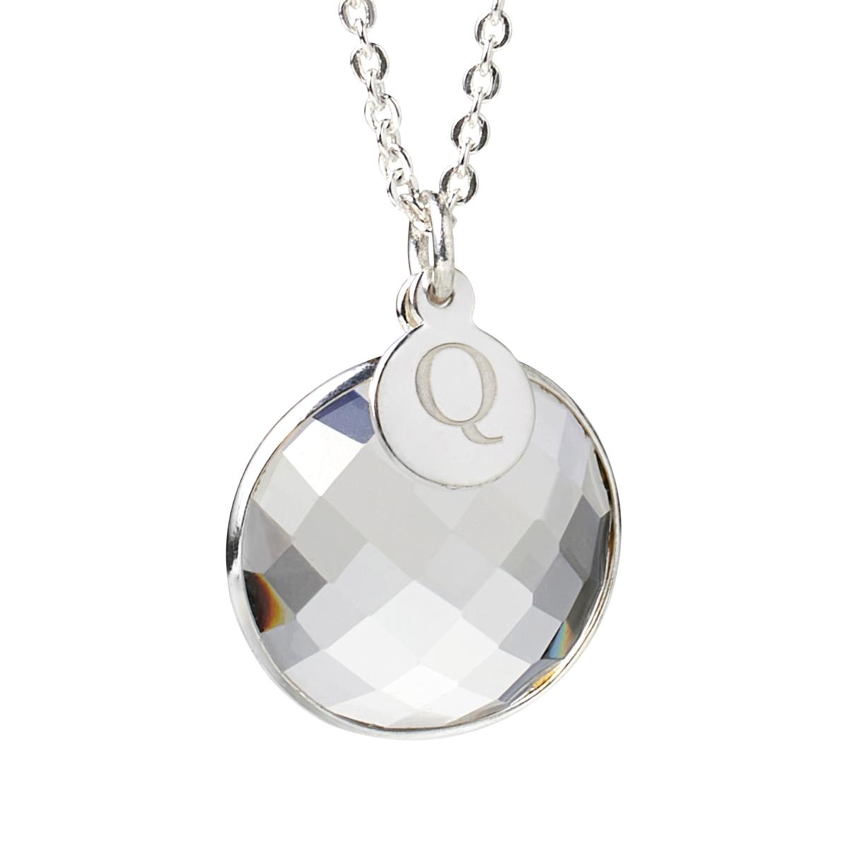 Herkimer Mines "Diamond" Quartz Initial "Q" Drop Necklace, 18"
