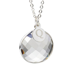 Herkimer Mines "Diamond" Quartz Initial "Q" Drop Necklace, 18"