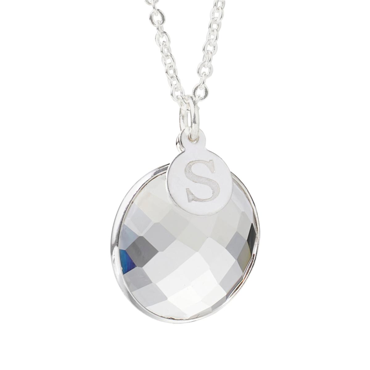 Herkimer Mines "Diamond" Quartz Initial "S" Drop Necklace, 18"